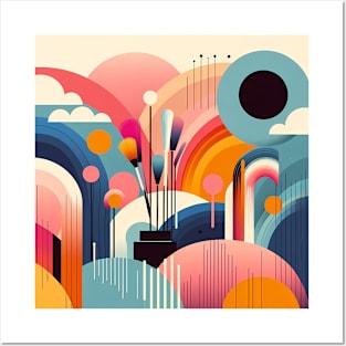 Colourful Abstract Art Deco Posters and Art